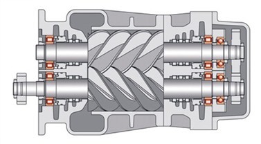 螺桿空壓機轉子剖視圖